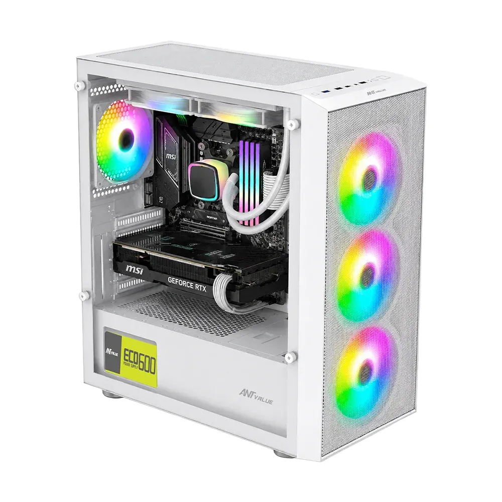Ant Value Gaming Cabinet VM40 White view 2